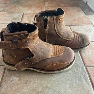 Brown Leather Combat Boots